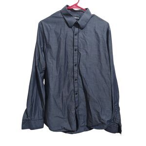Express Long Sleeve Fitted Gray Shirt Men's Size L 16-16 1/2